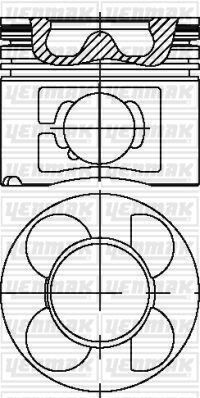 Поршень з кільцями та пальцем (розмір відп. 84.25/+0.25) (M57 D30, M47D20R, TD6)