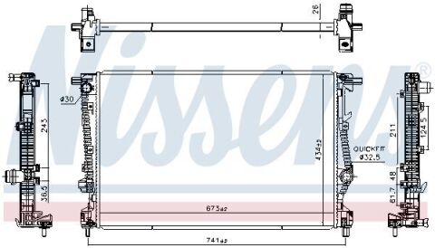 Радіатор охолодження двигуна. CHEROKEE 2.4 13- JEEP