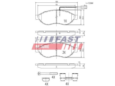 Колодки тормозные передние дисковые FIAT Ducato 06-14, Ducato 14-; PEUGEOT Boxer 06-14, Boxer 14-; CITROEN Jumper 06-14, Jumper 14-