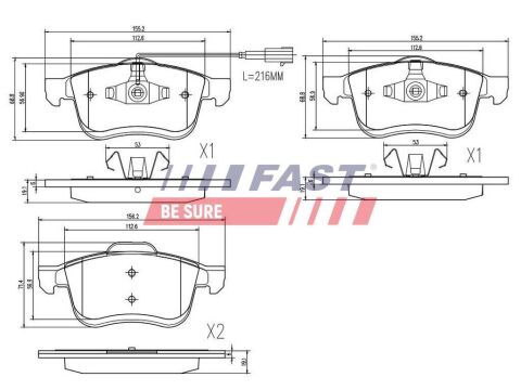 Колодки гальмівні дискові передні FIAT Doblo 09-15, Doblo 00-13; OPEL Combo D 11-18