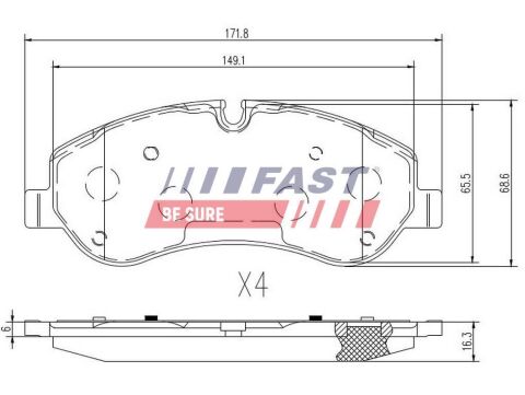 Колодки гальмівні дискові передні FORD Transit 14-, Transit Custom 12-