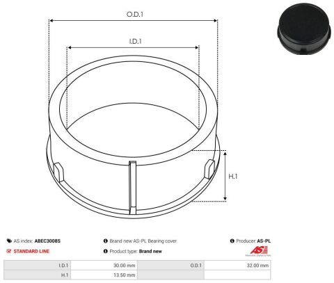 Втулка підшипника генератора Renault Trafic 1.7 86-94 (пластмасова) (32x30x13.5)