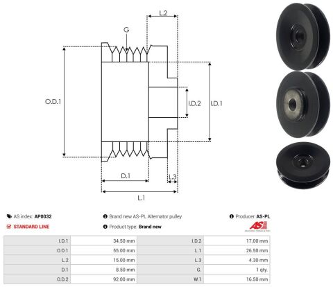 Шків ременя генератора