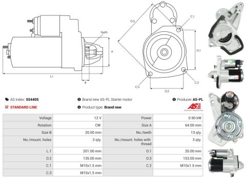 Стартер Renault Clio/Megane/Scenic 1.2 TCe 12- (12V/0.9kw) (z=13) Стартер Renault Clio/Megane/Scenic 1.2 TCe 12- (12V/0.9kw) (z=13)