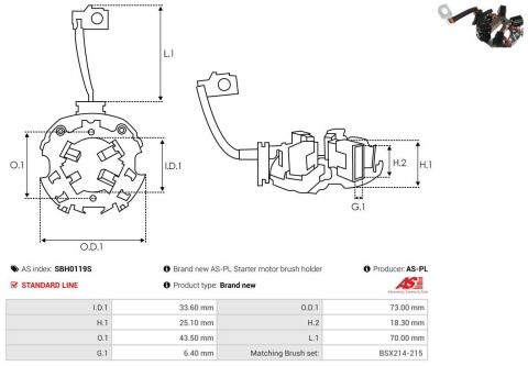 Щіткотримач стартера VW T4 90-03/T5 2.5TDI 03-09/Caddy 1.9TDI/SDI 95-04 Щіткотримач стартера VW T4 90-03/T5 2.5TDI 03-09/Caddy 1.9TDI/SDI 95-04