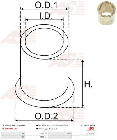 Втулка стартера (14x18x20) Втулка стартера (14x18x20)