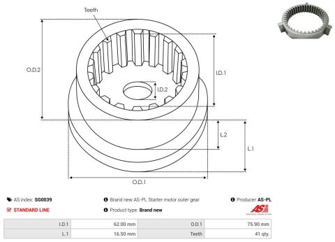 Зубчасте колесо редуктора стартера