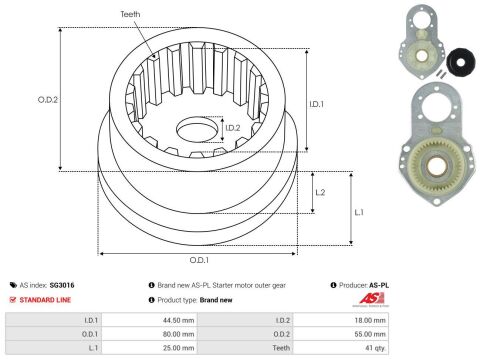 Зубчасте колесо редуктора стартера