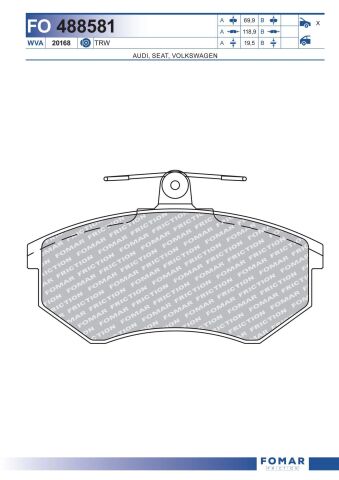 Колодки тормозные дисковые Колодки тормозные дисковые