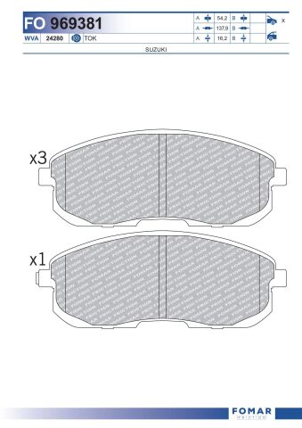 Колодки гальмівні дискові (комплект 4 шт)
