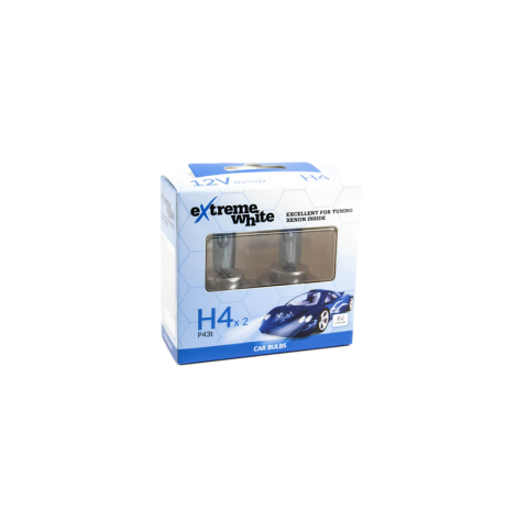 Лампа галогенна H4 12V 60/55W P43T EXTREME WHITE (комплект)