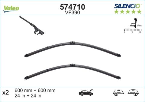 Щетки стеклоочистителя бескаркасные (600/600 мм) MERCEDES-BENZ C-CLASS (W204) C 180 Kompressor (204.044, 204.045)