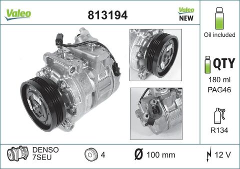 Компрессор кондиционера BMW 5 (E60/E61)/7 (E65/E66/E67) 2.0-3.0D 01-10 M54/M57