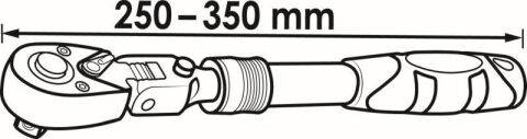 Трещотка 3/8" телескопическая 90 зубцов 250-350 мм