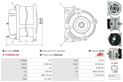 Генератор 1.5 dCi + 1.6 16V (150 A, 12 В) (без шківа) Renault Kangoo/Megane II/Scenic II/Logan I/Sandero I/Clio II+III Генератор 1.5 dCi + 1.6 16V (150 A, 12 В) (без шківа) Renault Kangoo/Megane II/Scenic II/Logan I/Sandero I/Clio II+III