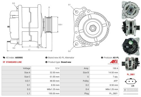 Генератор 1.6dCi (12 В/150 А) Renault Trafic III + Opel Vivaro B 14- / Megane IV / Scenic IV / Kadjar / Koleos I + II / Talisman / Espace V Генератор 1.6dCi (12 В/150 А) Renault Trafic III + Opel Vivaro B 14- / Megane IV / Scenic IV / Kadjar / Koleos I + II / Talisman / Espace V