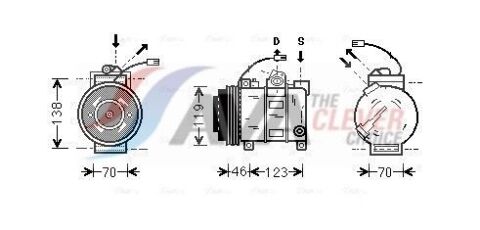 Компресор кондиціонера AUDI A6/SKODA SUPERB/VW PASSAT 1997-2.5 TDI (вир-во AVA) Компресор кондиціонера AUDI A6/SKODA SUPERB/VW PASSAT 1997-2.5 TDI (вир-во AVA)