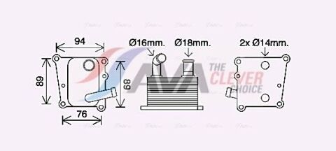 Олійний радіатор FORD FIESTA (1996) 1.8 TDDI