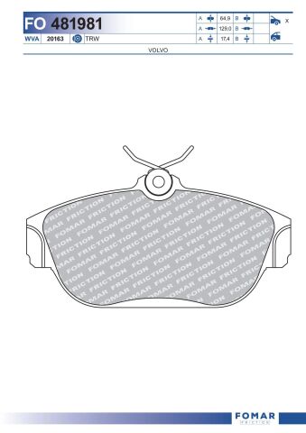 Колодки тормозные дисковые