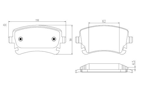 Колодки гальмівні (задні) VW T5 03-(Lucas) (з датчиком) Колодки гальмівні (задні) VW T5 03-(Lucas) (з датчиком)
