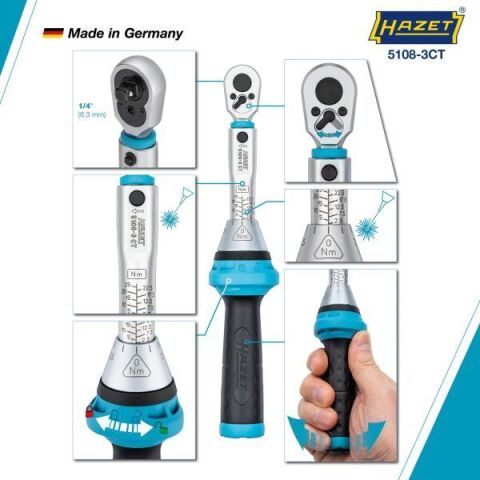 Ключ динамометричний 1/4" 2,5-25 Нм 234 мм