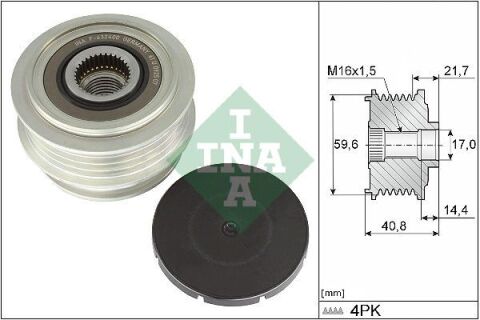 Шків генератора Dacia Sandero II 1.0 SCe 16- (4PK) Шків генератора Dacia Sandero II 1.0 SCe 16- (4PK)