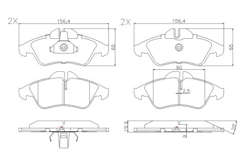 Комплект гальмівних накладок, дискове гальмо