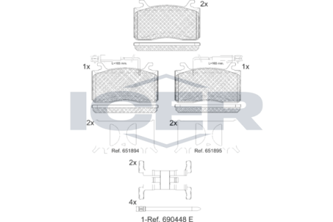 Комплект гальмівних накладок, дискове гальмо Комплект гальмівних накладок, дискове гальмо