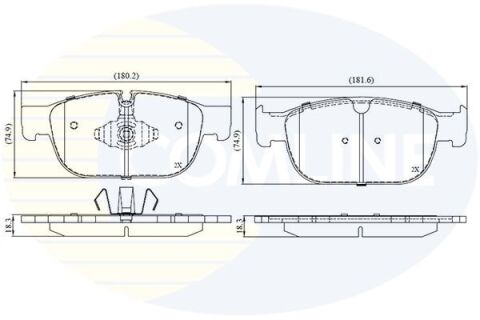 Комплект гальмівних накладок, дискове гальмо
