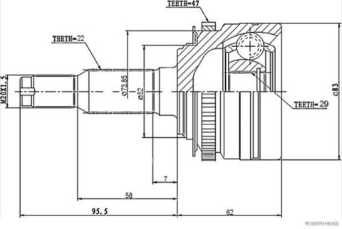 Комплект шарнірів, приводний вал