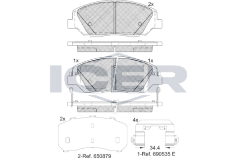 Колодки гальмівні (передні) Hyundai Santa Fe III 12-/Ssangyong Korando III 10-