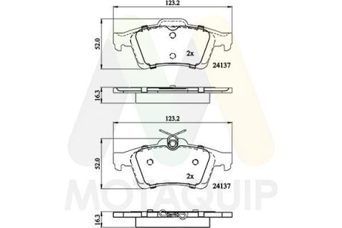 Комплект гальмівних накладок, дискове гальмо