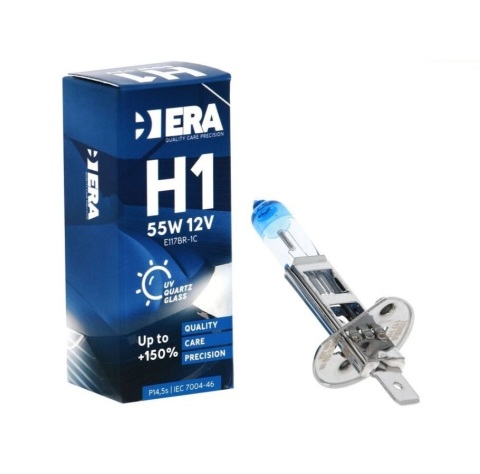 Лампа галогенна H1 12V 55W P14.5s +150% Лампа галогенна H1 12V 55W P14.5s +150%