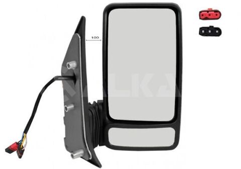 дзеркало прав. коротке кріплення, ел. регул., випукл.