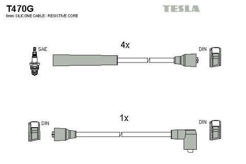 Кабель зажигания к-кт TESLA Ford Sierra 82-93 1,3