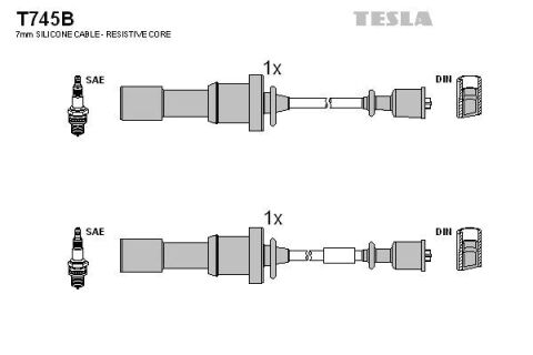 Кабель зажигания к-кт TESLA HY Santa Fe, Sonata 2.0,2.4 01-