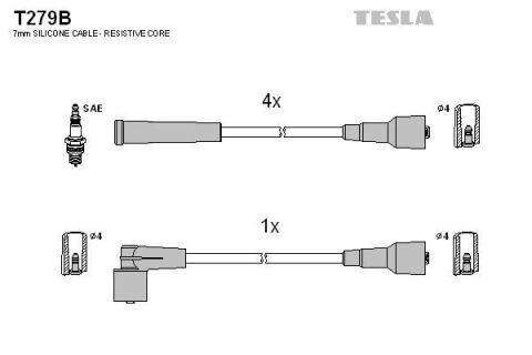 Кабель зажигания к-кт TESLA Opel Omega, Frontera 90-98 2,4i Кабель зажигания к-кт TESLA Opel Omega, Frontera 90-98 2,4i