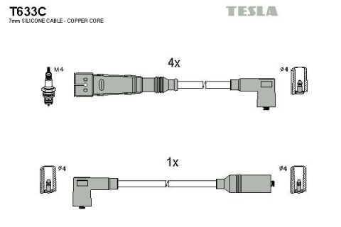 Кабель зажигания к-кт TESLA Sckoda Octavia 96- 1,6