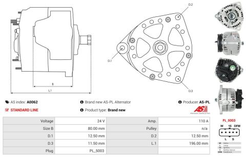 Генератор новый MAN TGA 00-11, MAN TGM 05-20, MAN TGL 05-20