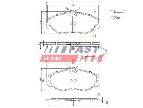 Колодки тормозные передние дисковые FIAT Ducato 94-02; PEUGEOT Boxer 94-02; CITROEN Jumper 02-06, Jumper 94-02