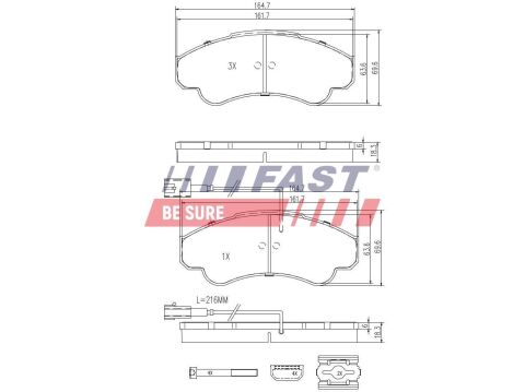 Колодки тормозные передние  дисковые FIAT Ducato 02-06, Ducato 94-02; PEUGEOT Boxer 02-06, Boxer 94-02; CITROEN Jumper 02-06, Jumper 94-02