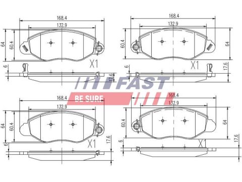 Колодки гальмівні дискові передні FORD Transit 00-06 Колодки гальмівні дискові передні FORD Transit 00-06