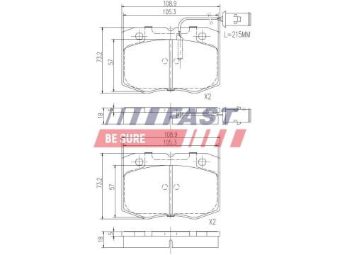 Колодки гальмівні дискові передні комплект IVECO Daily E2 96-99 Колодки гальмівні дискові передні комплект IVECO Daily E2 96-99