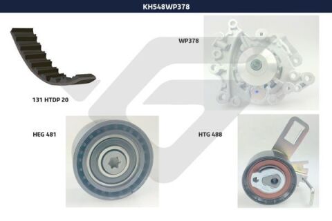 Помпа води + комплект ремня ГРМ