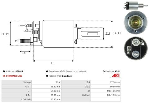 Реле стартера втягуюче (12V) VW T4 2.5/1.9-2.5 D/TD/TDI 90-03