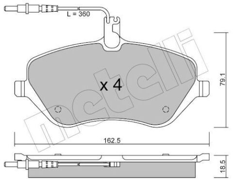 Колодки гальмівні (передні) Citroen C5 08-/C6 05-12/Peugeot 407 04-10/607 00-11 (+датчики)