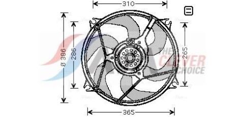 Вентилятор радіатора Berlingo, Jumpy, Peugeot 807, Partner 1.4/2.0HDI 99-