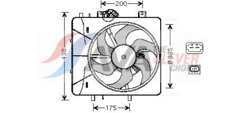 Вентилятор радіатора C2/3, Peugeot 1007/207 1.1/1.6 03-