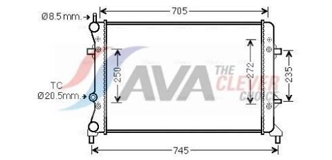 Радіатор охолодження двиг. Jetta IV 1.6/2.5 10- Радіатор охолодження двиг. Jetta IV 1.6/2.5 10-
