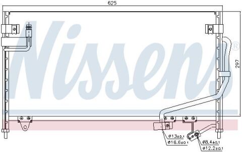 Радиатор кондиционера (конденсатор) без осушителя 323 1,5-1,8 94- (580x308x20)